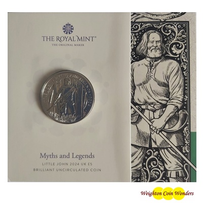 2024 BU £5 Coin Pack - Myths and Legends - Little John